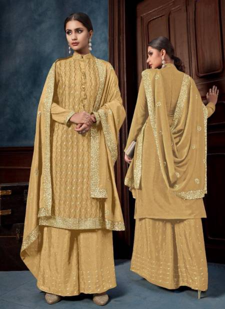Beige Colour VIPUL ALICE CAT 62 Latest Fancy Designer Festive Wear Chinnon Sequence Work Salwar Suit Collection 4602